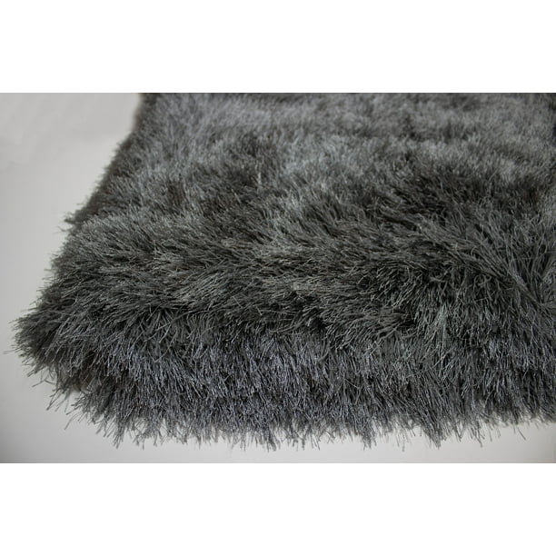 Gray Grey 8'x10' Feet Shag Shaggy Area Rug Carpet Rug Solid Plush Pile