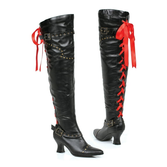 Ellie Shoes E-253-Treasure 2 Thigh High Boot With Laces Women 7 / Black
