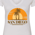 thumbnail image 4 of Inktastic San Diego California Retro Sunset Women's V-Neck T-Shirt, 4 of 5