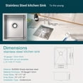 thumbnail image 3 of 15 x 17 inch Undermount Kitchen Sink, 16 Gauge Stainless Steel Sink, Handmade for Kitchen Sink, Bar Sink, or Outdoor Sink, 3 of 5
