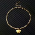 thumbnail image 3 of Women s Ankle Leg Bracelet Beach Jewelry Ladies Gold Color Stainless Steel Figaro Chain With Heart Pendant Anklets for Women, 3 of 5