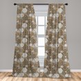 thumbnail image 5 of Ambesonne Floral Curtains, Ornament Flower Colorful, Pair of 28"x95", Sepia Amber Grey, 5 of 5