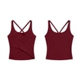thumbnail image 4 of VBVC Women's Criss Cross Back Tank Tops , Ladies' Slim Fit Stretchy Yoga Athletic Shirts , Breathable Sleeveless Gym Running Tees For Women,Wine,S-3XL, 4 of 5
