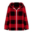 thumbnail image 3 of Mgmyaa Kids Winter Plaid Fleece Jacket Hooded Zip Front Long Sleeve Coat Pockets Warm Outerwear for Boys Girls Age 5-16, 3 of 5