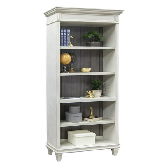 Hartford Open Wood Bookcase Storage Cabinet Office Shelves White