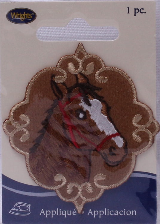 HORSE HEAD Brown Iron On Applique SIMPLICITY or SEW PERFECT NEW 1 pc