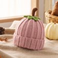 thumbnail image 6 of Baby Halloween Pumpkin Beanie Warm Knit Hat Cuffed Soft Cap for Fall Winter Festive Parties and Cold Weather Wear for Infants Toddlers and Kids Pink One Size, 6 of 7