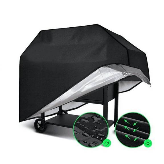 Topboutique Barbecue Hood Grill Cover Waterproof Dustproof 420D Grill Protector Outdoor BBQ S 145X61X117Cm