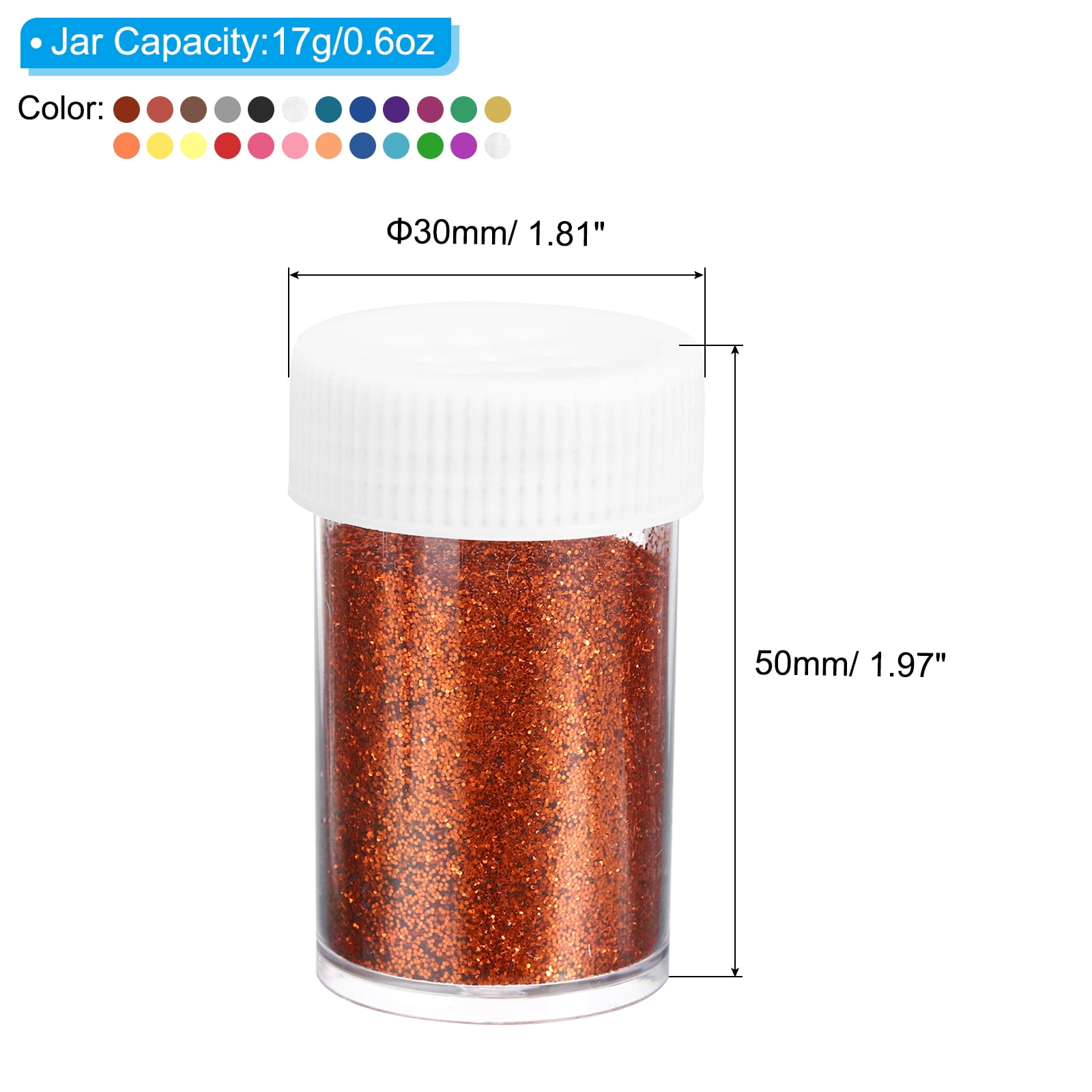 Uxcell Holographic Fine Glitter Set, 24 Jars 408g/14.4oz Sparkle Powder, Multicolored