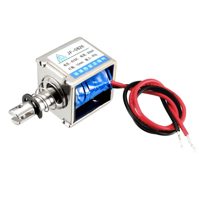 JF-0826 DC 6V 350mA 200g 10mm Tipo de tracción Marco abierto Electroimán de solenoide de movimiento lineal