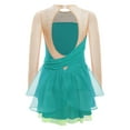 thumbnail image 3 of YUUMIN Kids Girls Shiny Rhinestone Figure Ice Skating Dress Ballet Dance Leotard Dress Lyrical Dancewear Green 16, 3 of 6