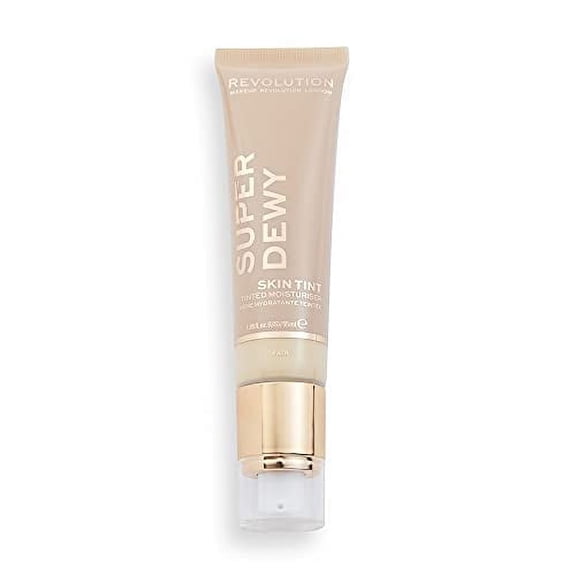 Revolution Superdewy Tinted Moisturiser, Light Coverage Makeup, Evens Skin Tone, Fair, 1.85fl.oz/55ml