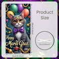 thumbnail image 2 of Colorful Balloons Mardi Gras Banner Golden Beads Masquerade Display Purple Bowtie Ornate Mask Carnival Backdrop for Carnival Party Masquerade Event Feline Themed Celebration, 2 of 4