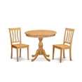 thumbnail image 6 of East West Furniture AMAN3-OAK-W 3 Piece Dinning Table Set - 1 Dining Table and 2 Oak Mid Century Dining Room Chairs - Oak Finish, 6 of 10