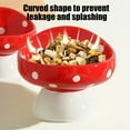 thumbnail image 5 of PPgejGEK Ceramic Cat Bowl with Elevated Neck Support - Mushroom Shaped Pet Food Water Bowl, Tilted Non-Slip Feeder for Cats, Red, 5 of 6