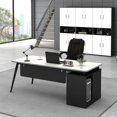 thumbnail image 2 of Boss Luxury Office Desks Simplicity Modern Design Storage Office Desks Italian Write Escritorio Ordenador Work Furniture QF50OD My Lux Decor Round, 2 of 30