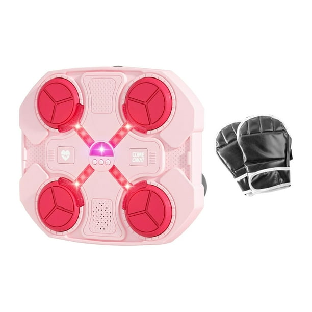 Máquina de boxeo musical, entrenador de boxeo musical con guantes de boxeo, montaje en pared, artes marciales rosa