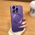 thumbnail image 1 of For Magsafe Magnetic Wireless Charge Case For iPhone 15 14 16 Plus 13 12 11 Pro Max Soft Silicone Glass Lens Protection Cover Dark Purple For iPhone 11Pro Max, 1 of 6