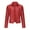 Red, variant on Dealovy Womens Cropped Leather Jackets Casual Motorcycle Jacket Button down Coat Outerwear
