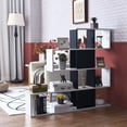 thumbnail image 4 of Neatifyes 8 Cubes Bookshelf, Modern Ladder Corner Bookcase, 8-Cube Open Stepped Storage Bookcase, 5-Tier Display Shelf for Home Office, 47 x 8 x 43 Inch, Living Room Divider Booksheif, 4 of 9