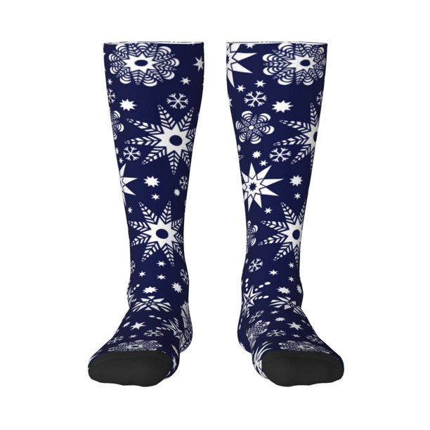 Balery Snowflakes2 Calcetines novedosos Calcetines deportivos Calcetines hasta la rodilla Calcetines de algodón Calcetines originales y geniales