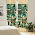 thumbnail image 4 of Ambesonne Animals Curtains 2 Panel Set, Geometric Exotic Lion Zebra, Pair of - 28" x 84", Cadet Blue Teal Orange, 4 of 4