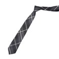 thumbnail image 5 of Corbata negra gris a cuadros a rayas para niña, lazo para niño, estilo anudado a mano, sin nudos, accesorios cortos para pareja, 5 of 5