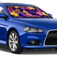 thumbnail image 4 of Balery Purple Flower Print Car Windshield Sun Shade,Windshield Sunshade for Car Pickup Truck SUV Accessories-Medium, 4 of 7