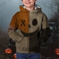 thumbnail image 2 of Mercatoo Halloween Hoodie for Boys Pumpkin Ghos𝐭 Fac𝐞 𝐂olorblock Patchwork Pullover Sweatshirt Kids Trendy Funny Graphic Hooded, 2 of 4