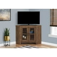 thumbnail image 3 of Reclaimed Wood Natural Finish Corner TV Stand With Glass Doors, 3 of 5