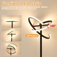 thumbnail image 3 of Modern Rotating Floor Lamp With Remote , Dimmable Black LED Color-Changing Ambient Lighting, Suitable For Bedroom And Living Room, Multi-Shape Designs (Heart, Etc.), 48W LED Floor Lamp, 3 of 8