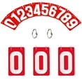 thumbnail image 1 of TOPTIE 4 Sets PVC Number Cards, Plastic Portable 0-9 Flip Scorekeeper, 3-1/8" x 5-1/2"-Red, 1 of 8