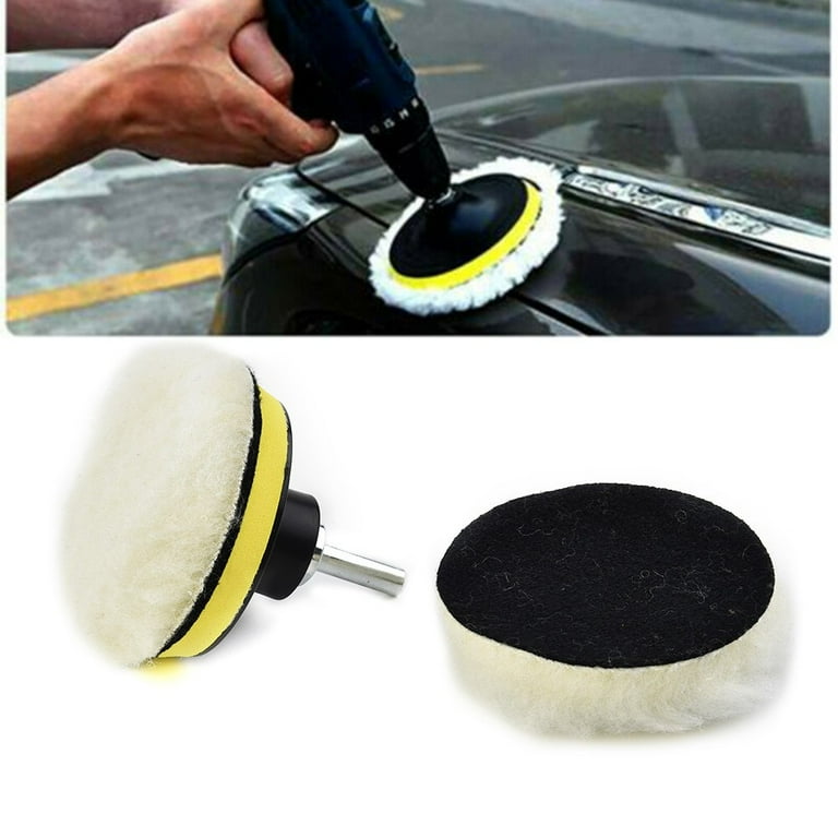 5Pcs 6 Buffing Polishing Pad Wool Wheel Mop Kit For Car Polisher Drill  Adapter