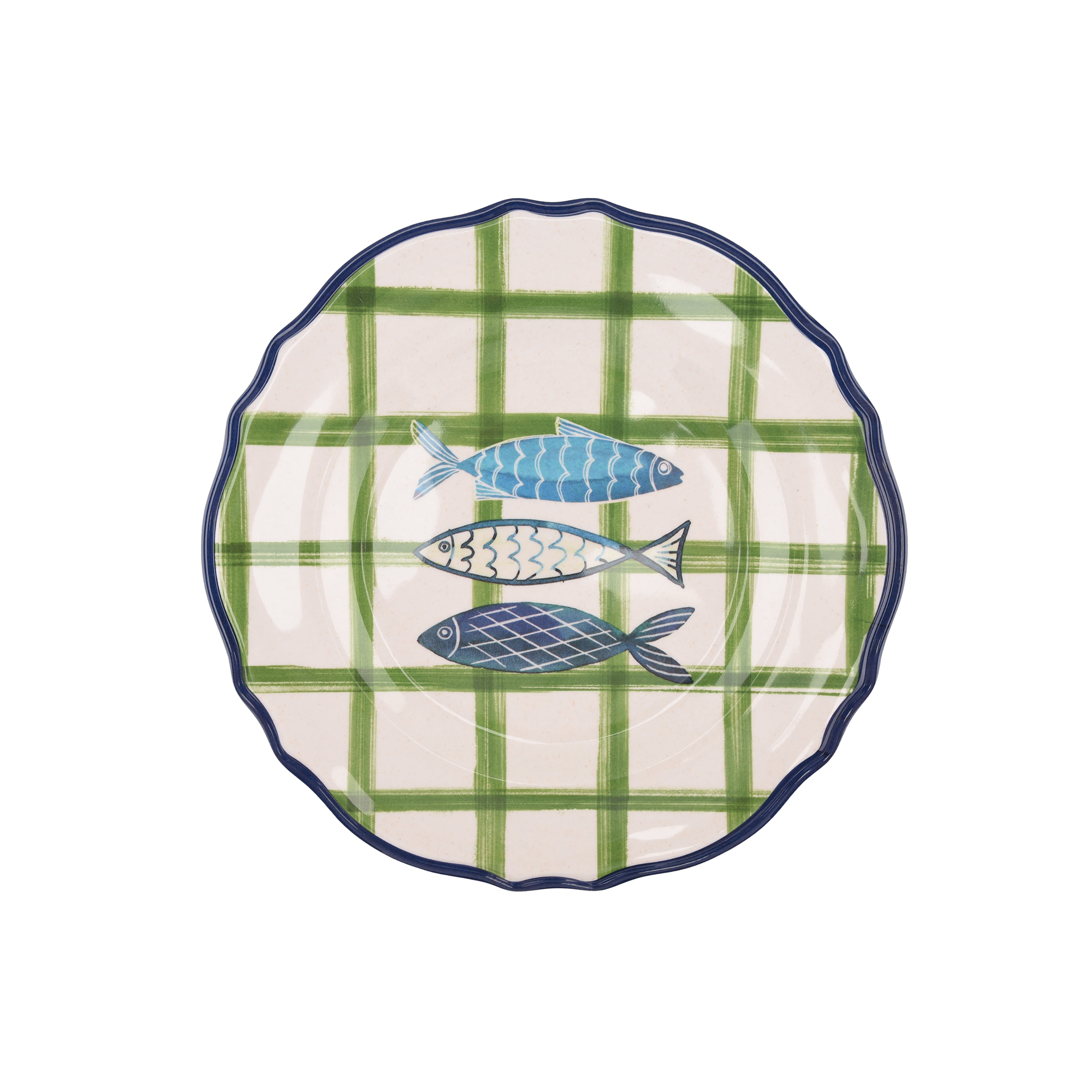 Beautiful 4-Piece 9-Inch Bamboo Melamine Sardine Salad Plate Set, Multi-Color by Drew Barrymore