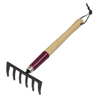 Anvil 14-Tines Garden Bow Rake Long Wood Handle 