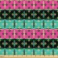 thumbnail image 2 of Ambesonne Mexican Fabric by the Yard Upholstery, Triangle Square Aztec Print, 10 Yards, Hot Pink and Turquoise, 2 of 5