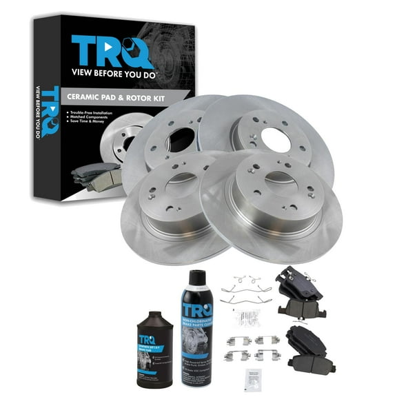 TRQ Front and Rear Brake Pad & Rotor Kit BKA44366 Fits Select 2018-2018 Honda Accord