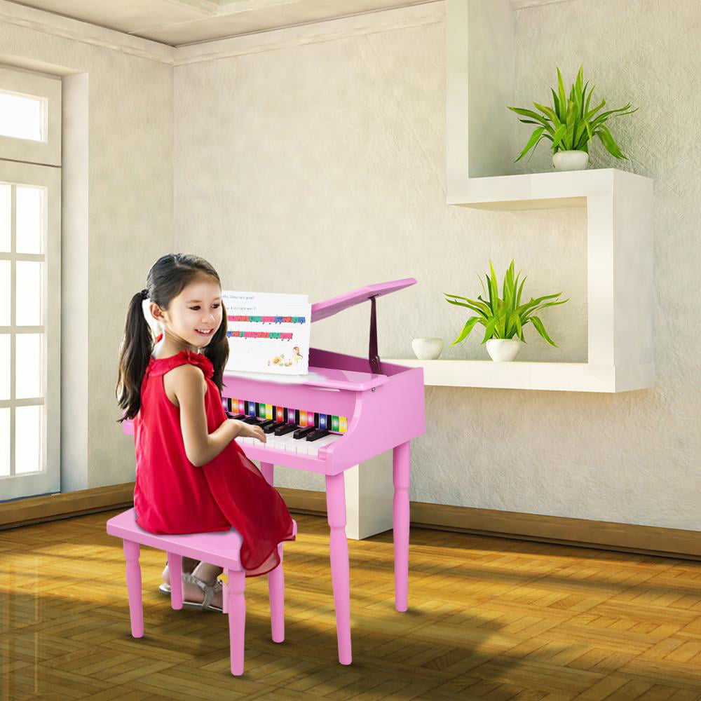 30 Tasten Kinderklavier Standkeyboard Holz Kinderpiano Mini-Piano Keyboard 