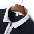 thumbnail image 5 of Men's Short Sleeve Zipper Down Collar Shirt - Gradient Print, Polyester Material, Perfect for Business, Casual & Summer, 5 of 5