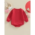 thumbnail image 4 of Seyurigaoka Toddler Baby Valentine's Day Jumpsuit Cartoon Letter Heart Print Long Sleeve Round Neck Romper Tops for Boys Girls, 4 of 9