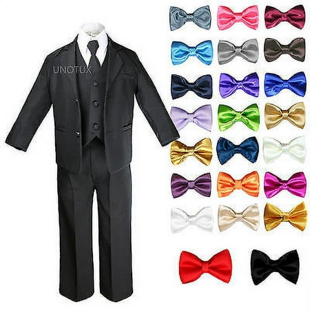 

Boys Teen Black Formal Wedding Party Suits Tuxedos with Extra Bow Tie Sz 4T-20