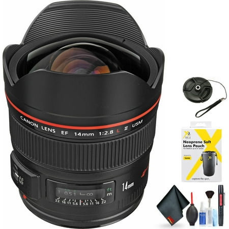 Canon EF 14mm f/2.8L II USM Lens for Canon EF Mount + Accessories (International Model with 2 Year Warranty)(International Model)