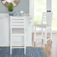 thumbnail image 4 of Linon Holdrege 22" High Back Counter Stools, Set of 2, White/Light Gray Faux Leather, 4 of 13