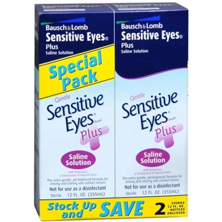 Bausch & Lomb Sensitive Eyes Plus Saline Solution Special Pack 24 oz (Pack of