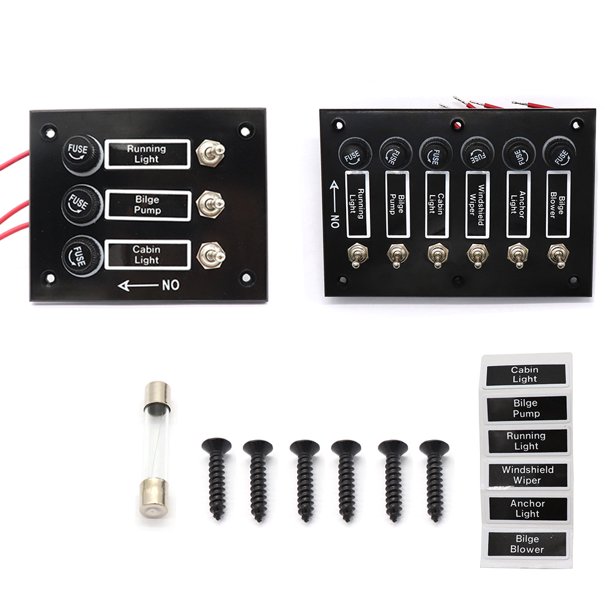 3 6 Gang Rocker Switch Panel Digital Voltmeter Display Toggle Switch Panels With Fuses 12v 24v Circuit Breaker Generally Used Marine Boat Car