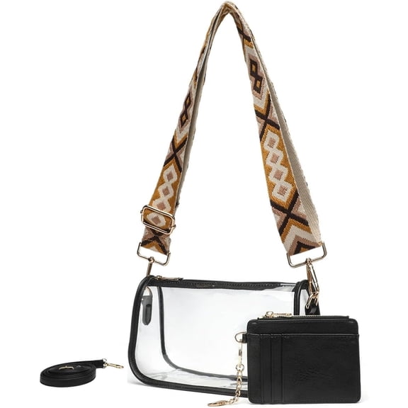 Clear Crossbody Bag for Stadium Events Approved, Small Purse HandBags Cute Bag for Concerts