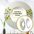 thumbnail image 3 of Designart "Collage Of Green Ferns In A Simple Design" Leaves Rund Mirror For Wall Decor - Large Green Round Printed Mirror - Traditional Round Office Mirror - 23" x 23", 3 of 6