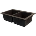 thumbnail image 4 of Transolid Radius 33in x 22in silQ Granite Drop-in Double Bowl Kitchen Sink with 2 CD Faucet Holes, In Espresso, 4 of 4
