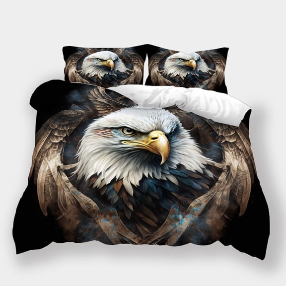 Comforter Cover Set Eagle American Flag Printed Quilt Cover Pillowcase Teen Adult Stylish Bedspreads