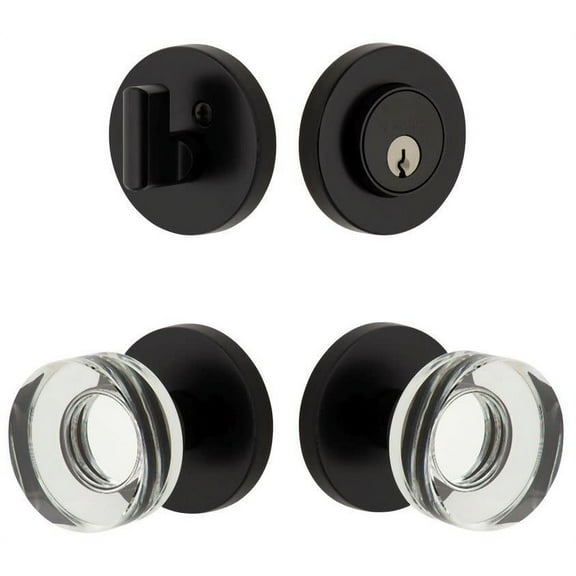 Viaggio Cloclc_Combo_238 Circolo Solid Brass Single Cylinder Keyed Entry Door Knob Set And